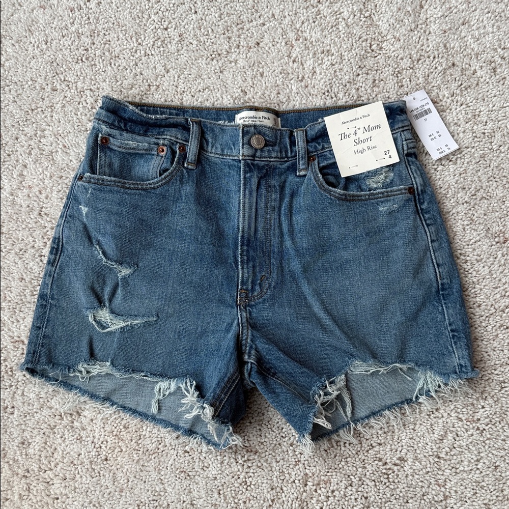 Abercrombie 4 inch High Rise Mom Shorts